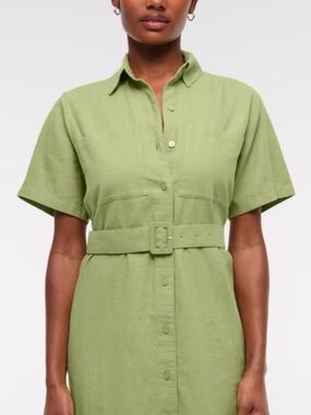 Belted Dress in Light Green